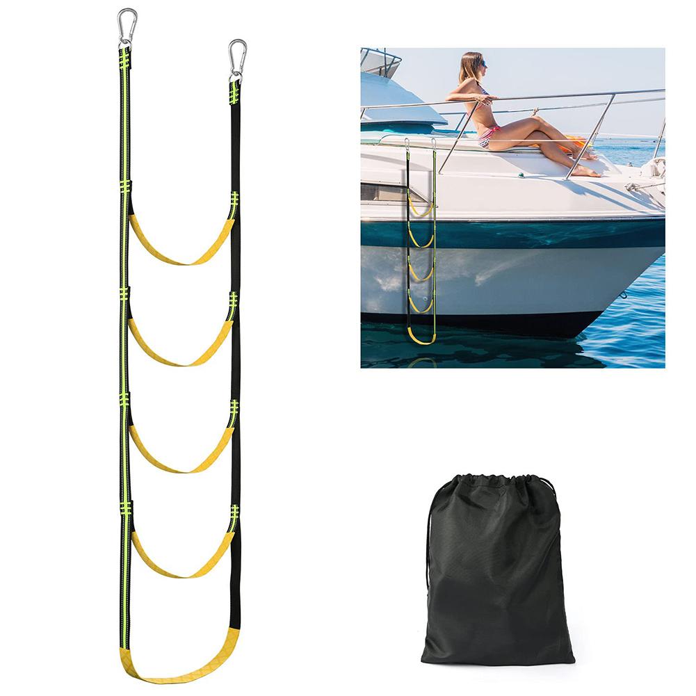 Boat Rope Ladder With Hook Portable Folding Soft Boarding Ladders For Inflatable Boat Kayak Motorboat