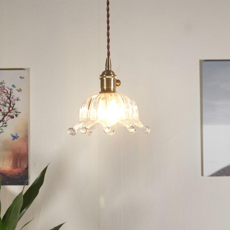 Nordic Modern Brass Glass Pendant Lamp LED E27 Bedroom Dining Living Room Bar Corridor Interior Decoration Chandelier