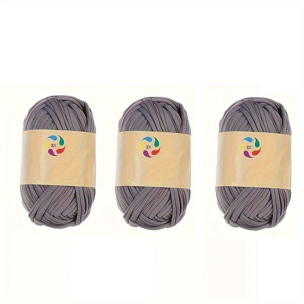 3pcs Solid Color Cloth Strips Thick Cloth Yarn Soft Colored Yarn for Hand DIY Bag Blanket Cushion Crocheting and Knitting Projects