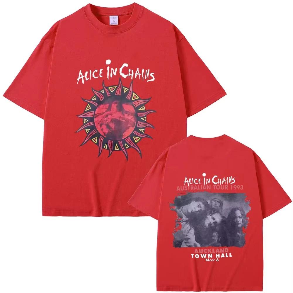 Alice In Chains 1993 Tour Australiano Maglietta Vintage Double Sided Grunge Rock Cotone Nero Magliette Unisex