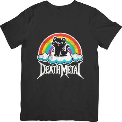 Heavy Metal Musik Unisex Passform für Männer & Frauen Qualitäts-Baumwoll-T-Shirt Schwarz