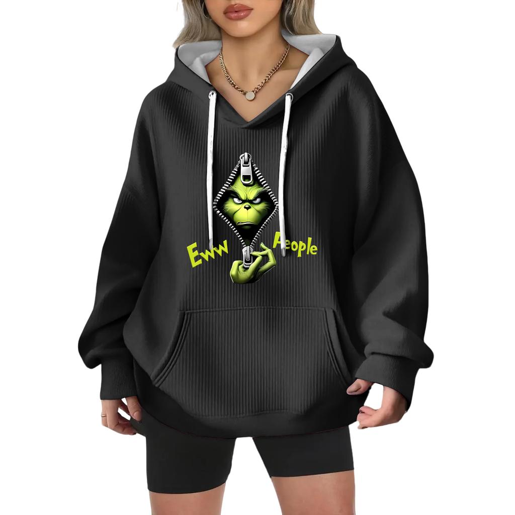 Women's Fashion Casual Christmas Angel Print Pullover Long-Sleeve Sweatshirt