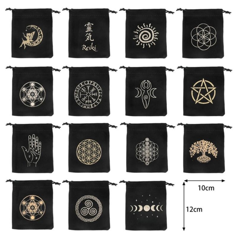 Dvination Utensil Drawstring Board Game Bag Cloth Tarot Storage Bag Witchcraft Supplies Tarot Box
