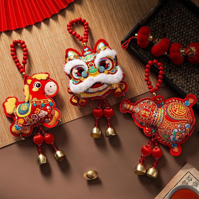 2026 Year of the Horse Lion Dance Door Pendant - DIY Chinese Spring Festival New Year Decor Ornament