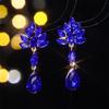 European and American Luxury Colorful Rhinestone Flower Stud Earrings for Women
