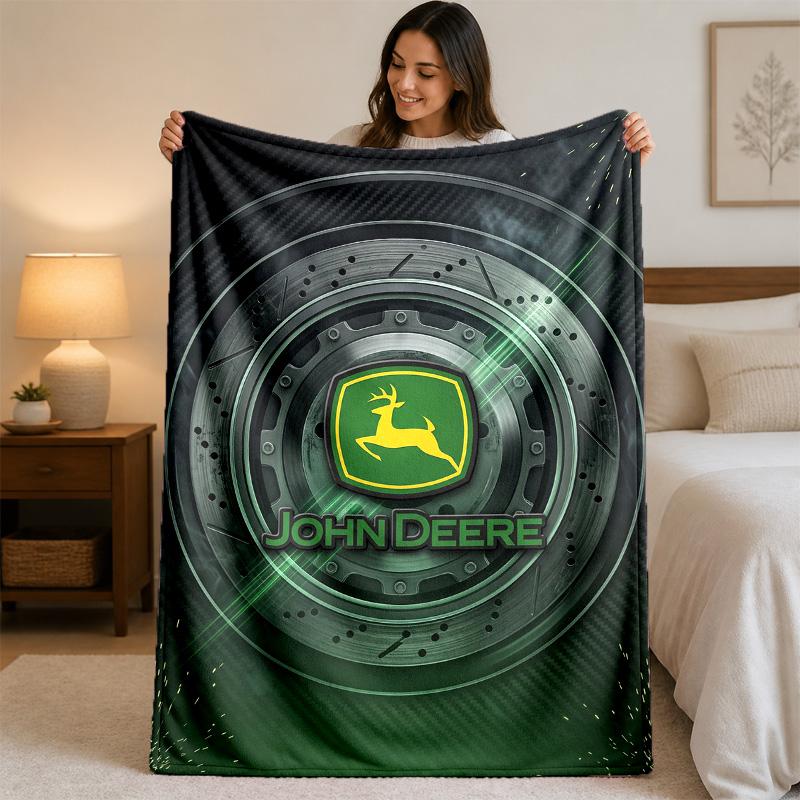 John Deere Print Flanelldecke Gemütliche Leichte Plüschdecke für Bett Sofa Haushalt