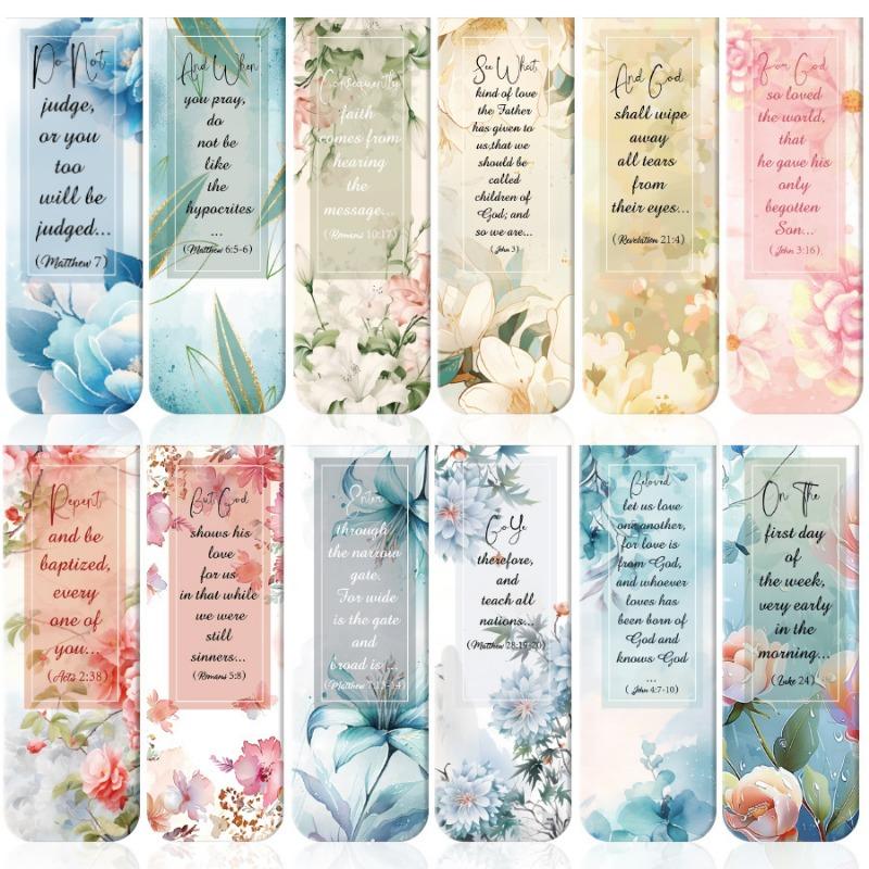 12 Pcs Style Magnetic Bookmarks with Various Patterns Magnetic Reading Bookmarks  Page Clipping Marker
