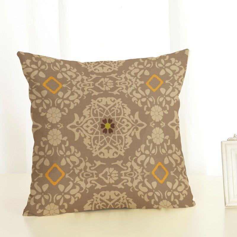 Premium Geometry Painting Pillow Case New Case 45*45 Cotton Linen Throw Pillows
