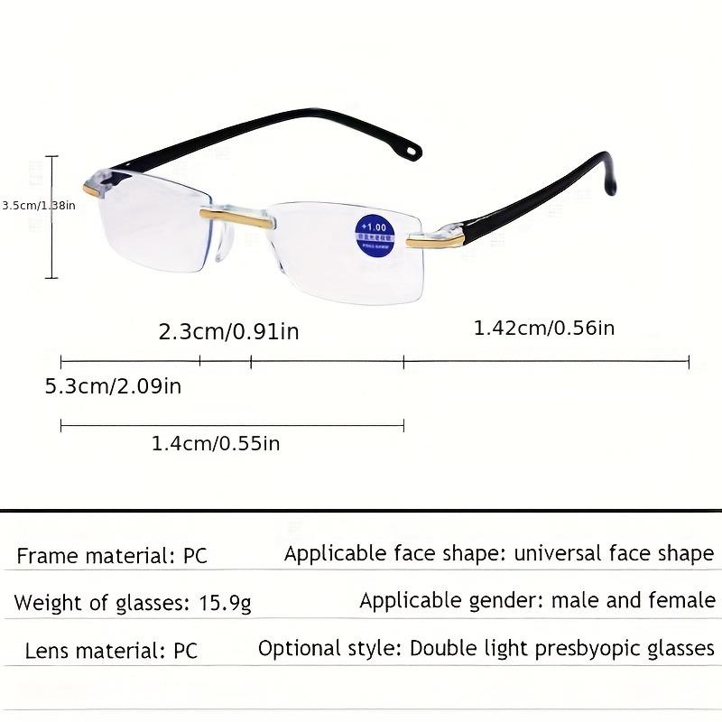 10 Pairs of Lightweight Frameless Anti Blue Light Reading Glasses Autofocus Transparent Lenses Ideal Gift for Both Men and Women