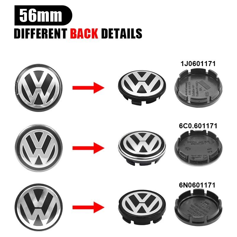 4pcs 56mm 65mm For VW Volkswagen Jetta MK5 Golf Passat Styling 3B7601171 Car Logo Wheel Center Caps Hubcap Cover Car Accessories
