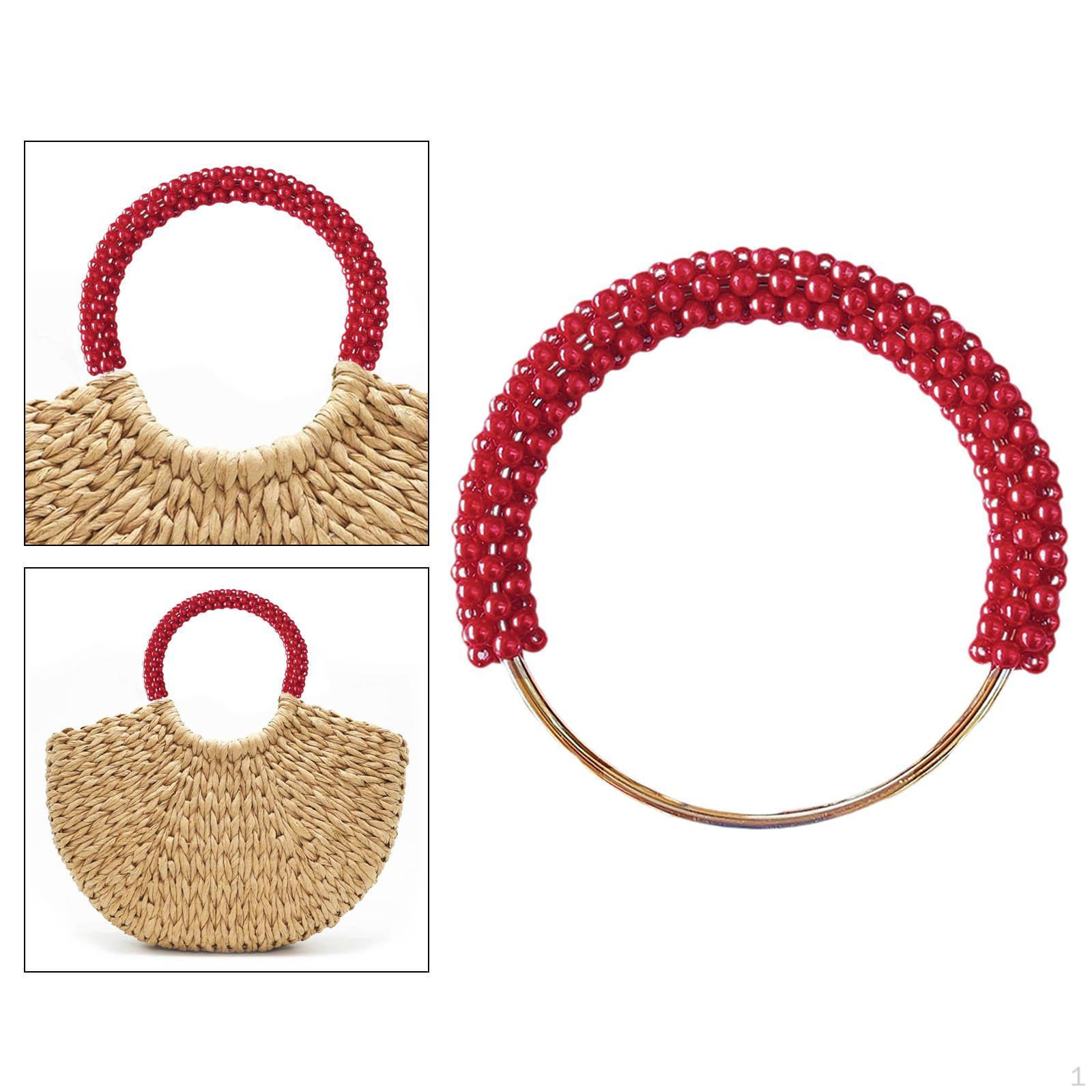 

Жемчужная ручка для сумки, цепочка, декоративная замена, компактный размер, принадлежности, кольцо для сцепления красный