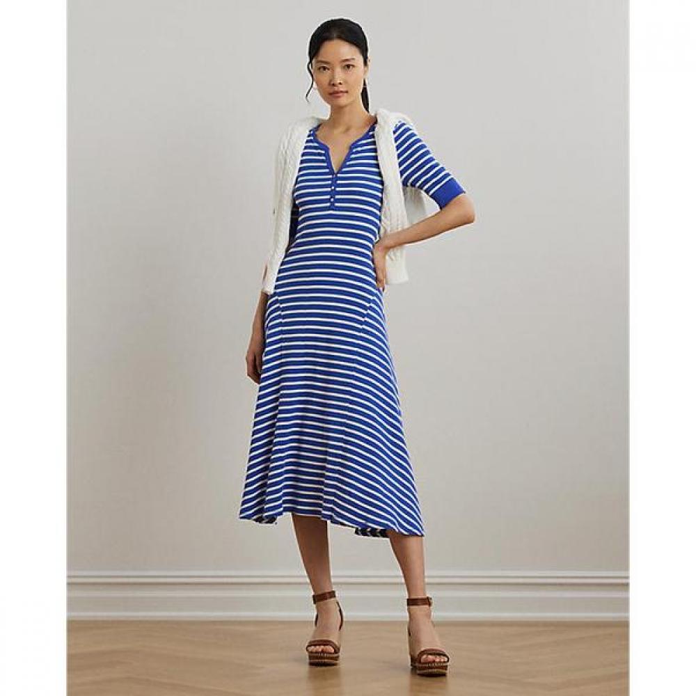 Платье-хенли в полоску из вафельного хлопка Lauren Ralph Lauren Wmlrdrss5020060400 XS