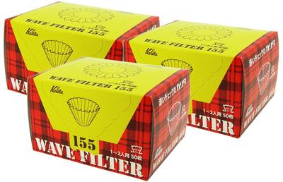 Coffee Filter Wave Series White for 1~2 People 50 Pieces X 3 Piece Set KWF-155 #22211