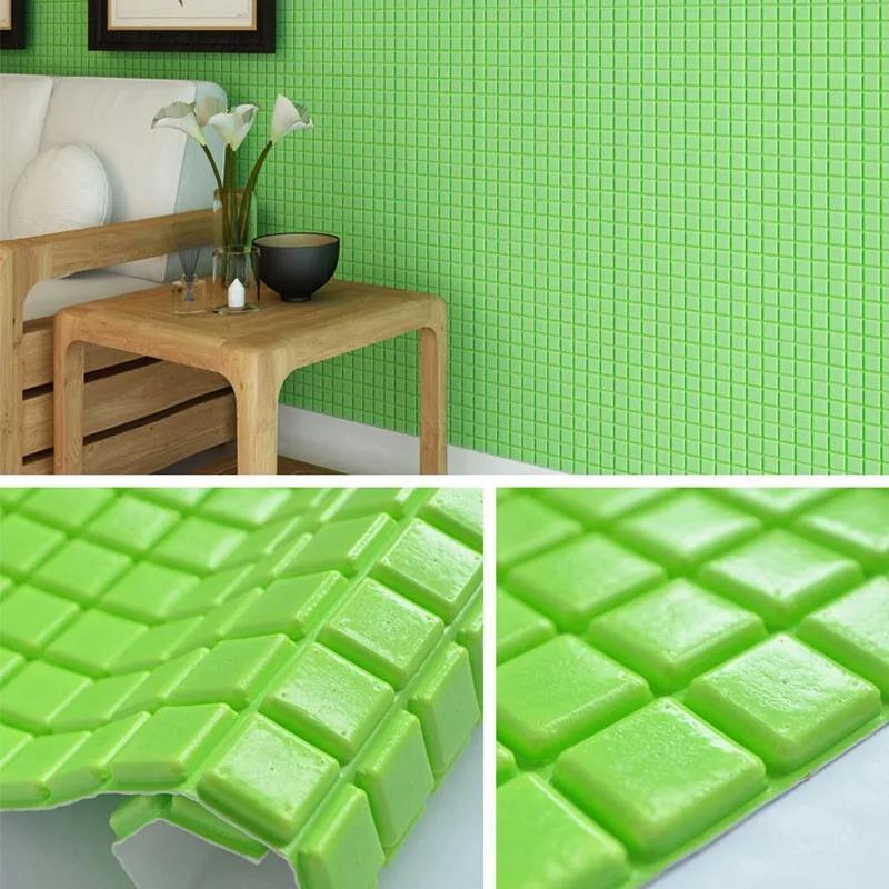 3D Self-adhesive Wall Sticker Mosaic Living Room Kitchen Foam Anti-collision Waterproof Moisture-proof Toilet Wallpaper