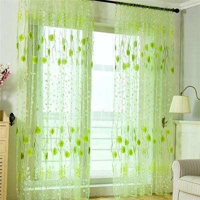 Neue Druck Tüll Sheer Vorhänge Fenster Vorhang Drapieren Panel Romantische Floral Jacquard Vorhänge Wohnkultur 1PC