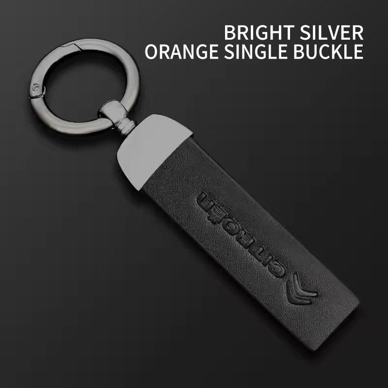 3D Car Badge Leather Keychain Auto Keyring Accessories For Citroen Celysee C6 C3 C5 C1 C2 C4 Aircross Picasso Cactus Berlingo