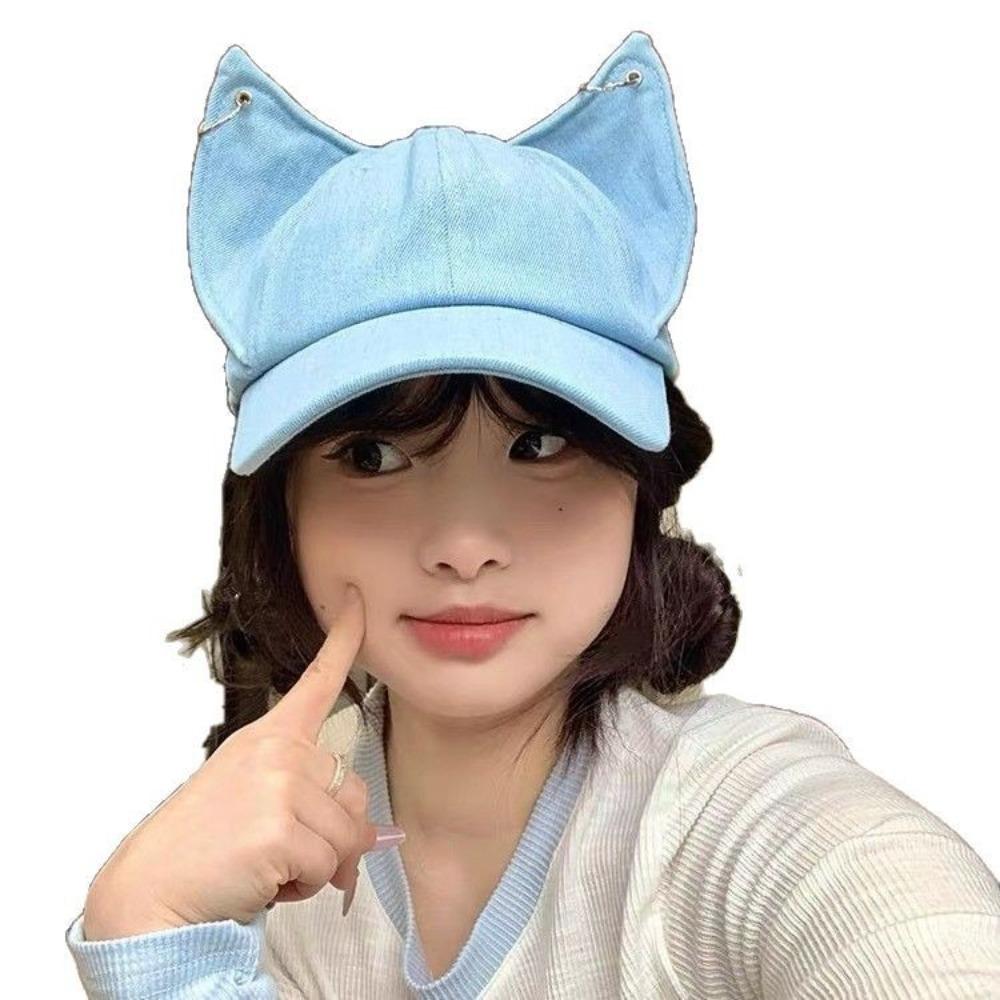 Sunscreen Women Peaked Cap Cute Sun Hat Designer Cat Ears Baseball Cap Girl