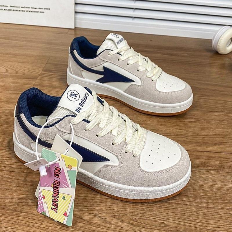 College style little white shoes women's spring new running women's shoes versatile lace-up round head board shoes