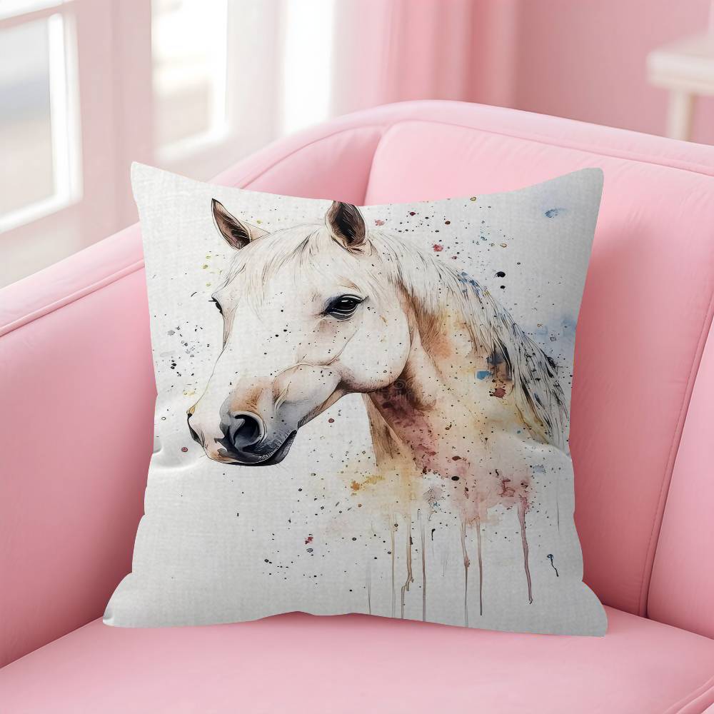 Modern Minimalist Animal Horse Pillow Cushion Cover Pillowcase Living Room Sofa Home Decor Customized