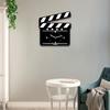 Clapper Board Wall Clock Hanging Modern Quiet No Ticking for Farmhouse Housewarming Living