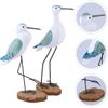 2 Pcs Nautical Statue Seagull Figurine Decorations Vintage Bird Statue Coastal Beach Table Home Decorations Nautical Green