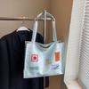 New Backpack Fashionable Versatile Large-capacity Tote Bag Female Cute Cartoon Sticker Shoulder Bag