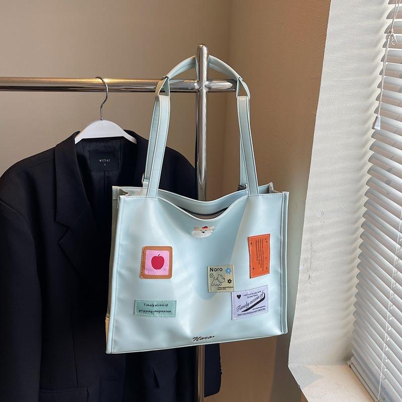 New Backpack Fashionable Versatile Large-capacity Tote Bag Female Cute Cartoon Sticker Shoulder Bag