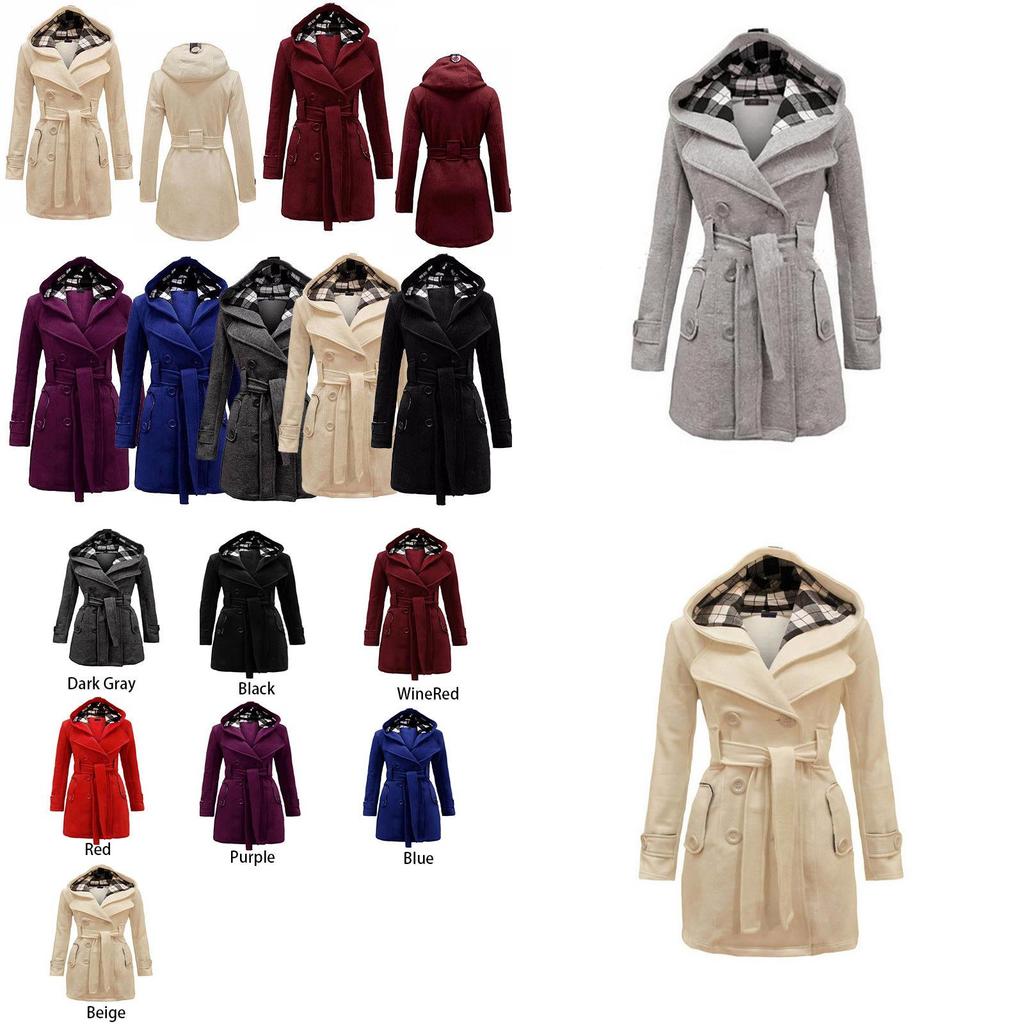 Elegante Cappotto da Donna Giacca Lunga Calda Capospalla Invernale con Design Parka con Cappuccio