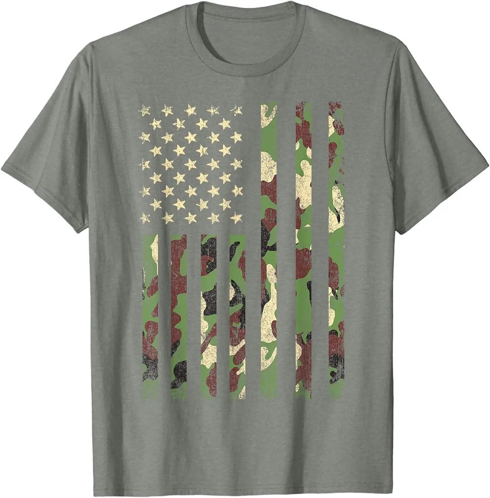 Camo American Flag USA Camouflage Men Boys Women Girls Kids T-Shirt