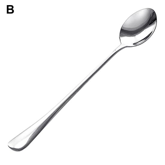 

Длинная ручка из нержавеющей стали, мороженое, десерт, суп, кофе, ложка для смешивания, столовые приборы