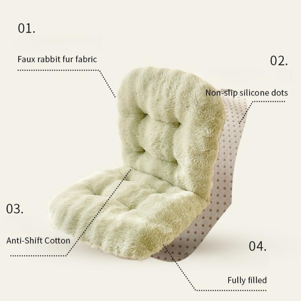Rabbit Plush Ergonomic Office Chair Cushio-Comfortable Polyester Backrest Support Pad Ideal for Long Sitting In Home,Car,Chair