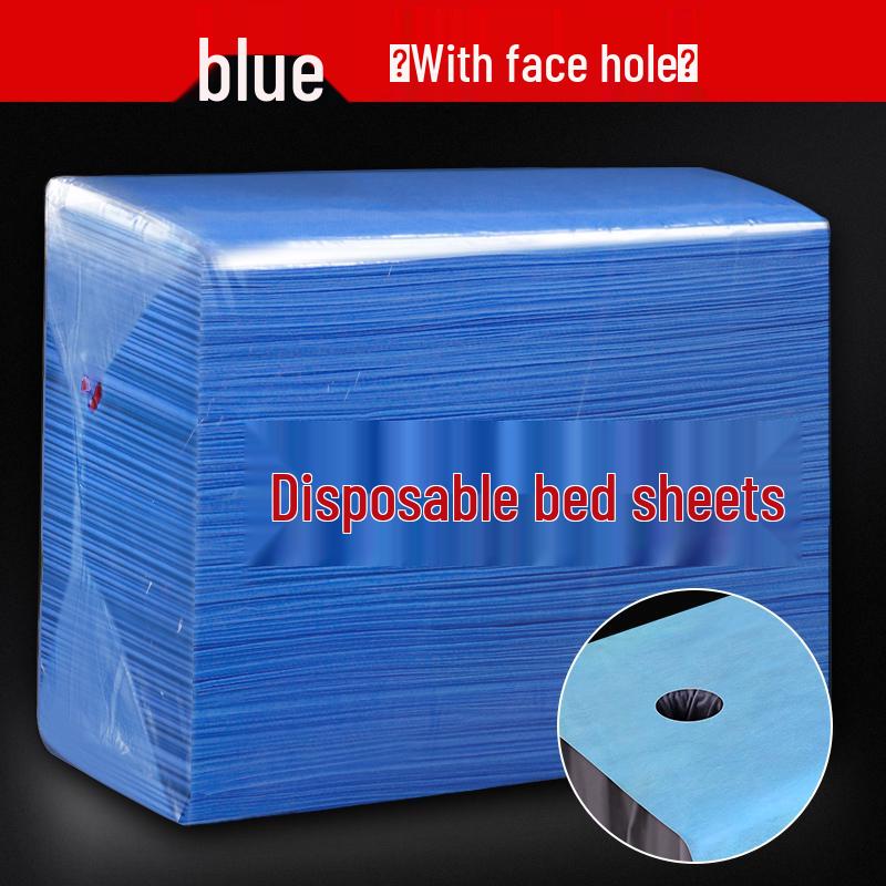 100 Disposable Waterproof & Oilproof Massage Bed Sheets with Hole – Breathable Non-woven Fabric