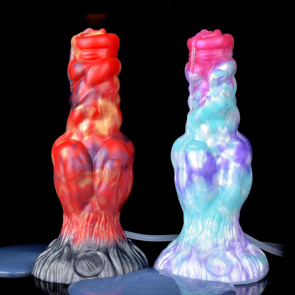 Ejectable Water Spray Dildo - Realistic Silicone Dog Penis Toy for Women, G-Spot Stimulation Adult Sex Toy with Squirt Function