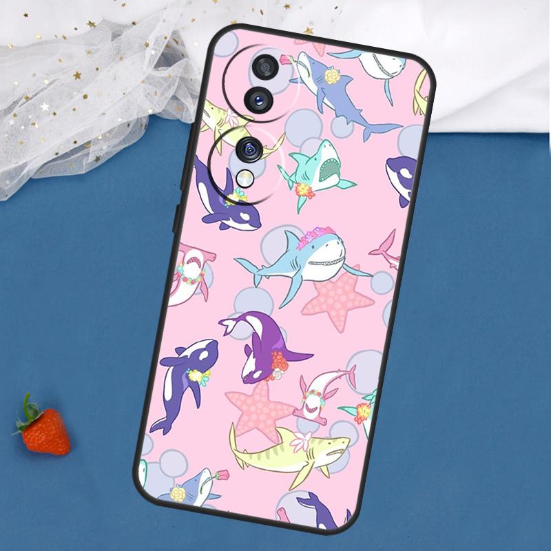 Sea Whale Narwhals Case For Honor Magic 8 7 5 6 Pro 200 400 50 70 90 Lite Win RT X8c X8b X9a X9b X9c X9d Cover