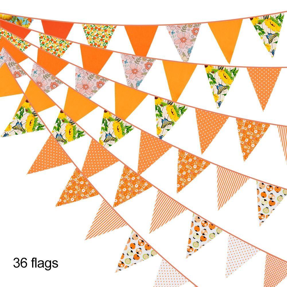 Fabric Triangle Flags Festive Garlands Party Decor
