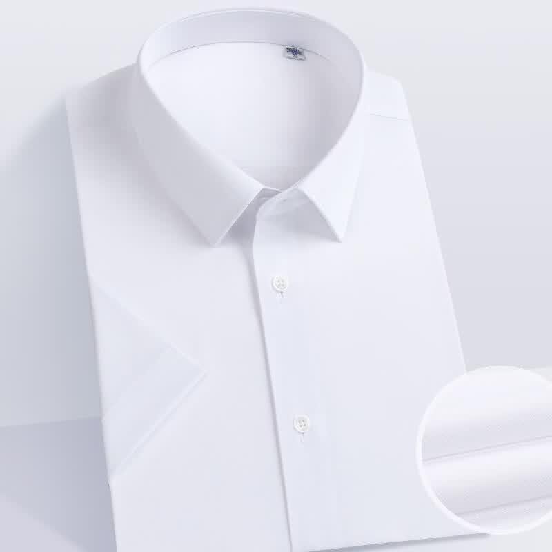 Men's Cupro Blend Stretch Short Sleeve Formal Shirt