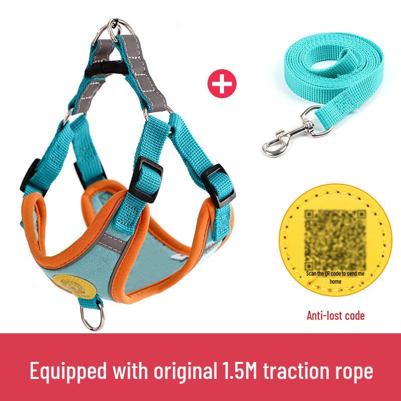 Breathable Mesh Dog Leash & Harness - Vest Style, Anti-Lost, Small/Medium Dogs