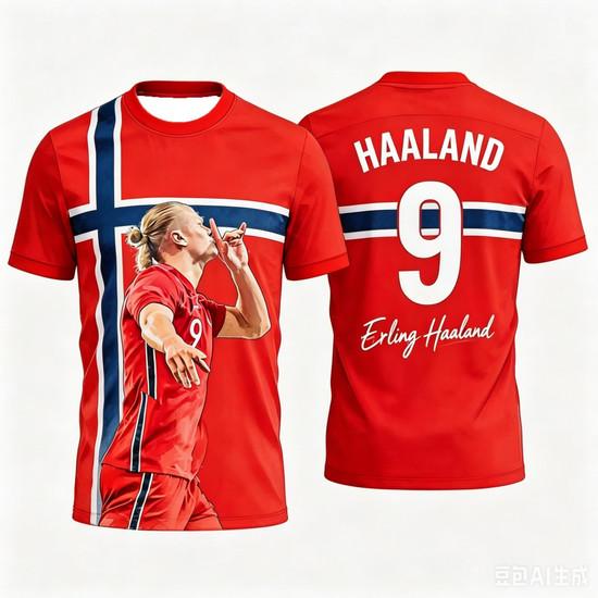 Erling Haaland č. 9 Norsko Vlajka Náčrt Fotbalový Dres Pro Děti Kluci Dívky Rychleschnoucí Tréninkový Fanouškovský Sportovní Krátký Rukáv Vrcholy