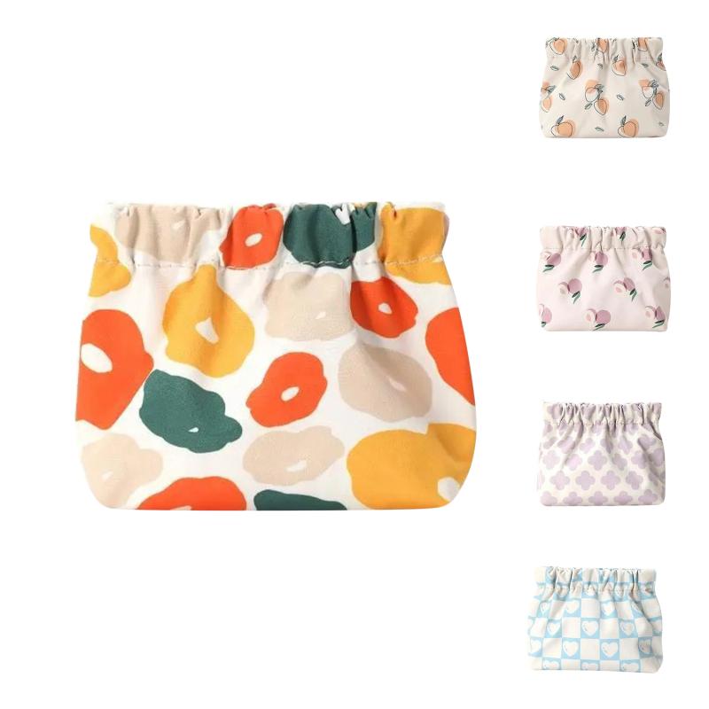 Multi Color Printed Canvas Cosmetics Storage Bag For Girl Students Key Lipstick Makeup Case Organizer Handbag Toiletry Bags