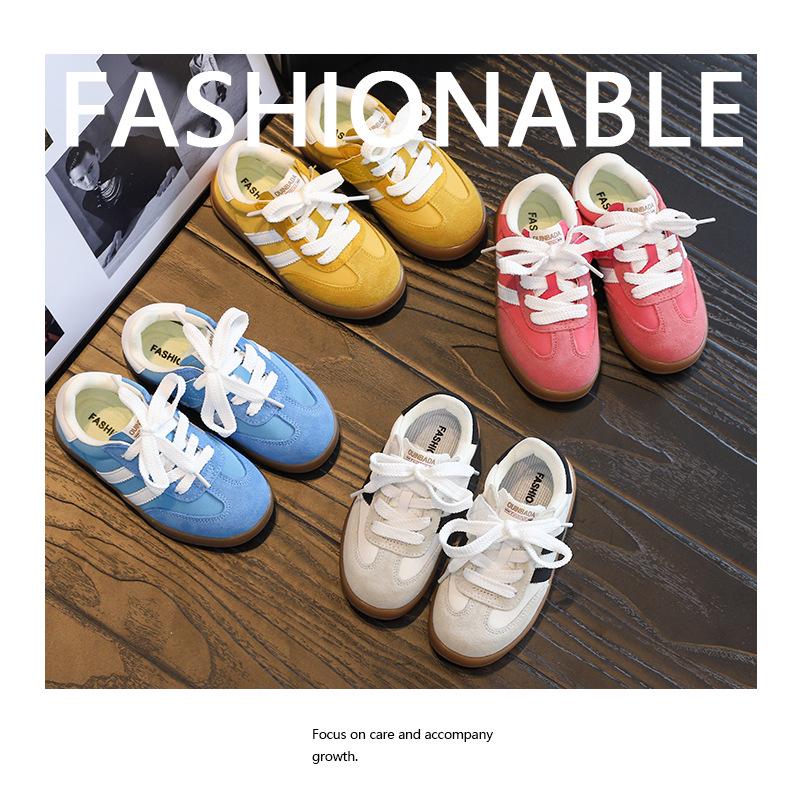 Children's Candy-Colored Retro Suede Skate Shoes - Spring/Autumn 2025