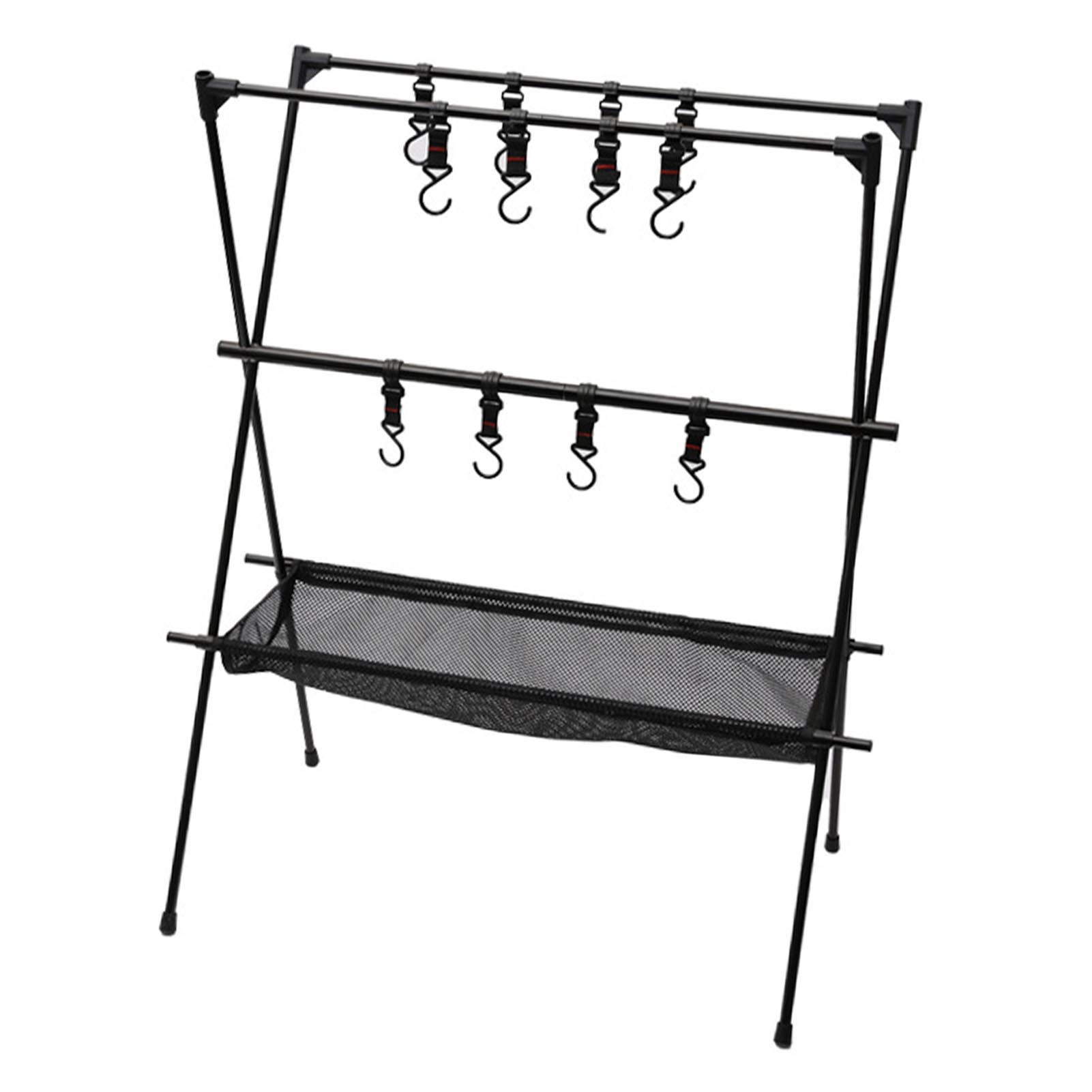 

Подвесная стойка для походной посуды с сеткой и крючком, многослойная, складная, экономящая место, походные инструменты