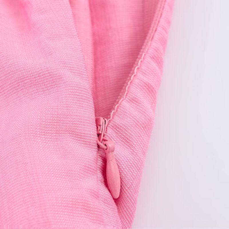 Kaslead New Women clothes Western Style Fashion Simple Irregular Texture Temperament Sling Long dress