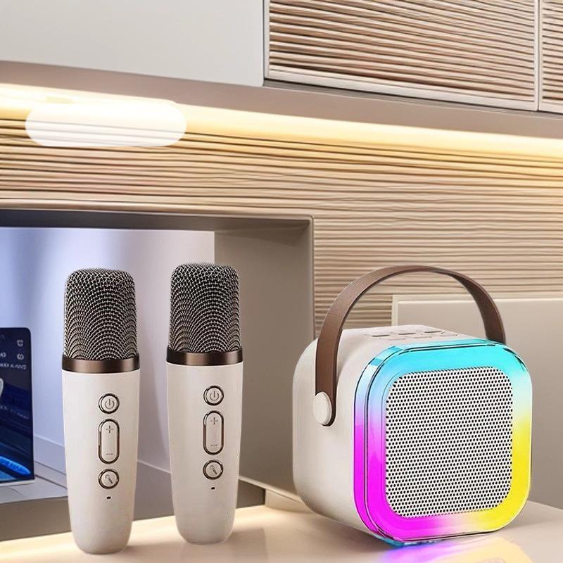 K12 Portable Bluetooth Microphone & All-in-One KTV Speaker: High-Quality Mini Speaker for Home, Outdoor, and Family Use