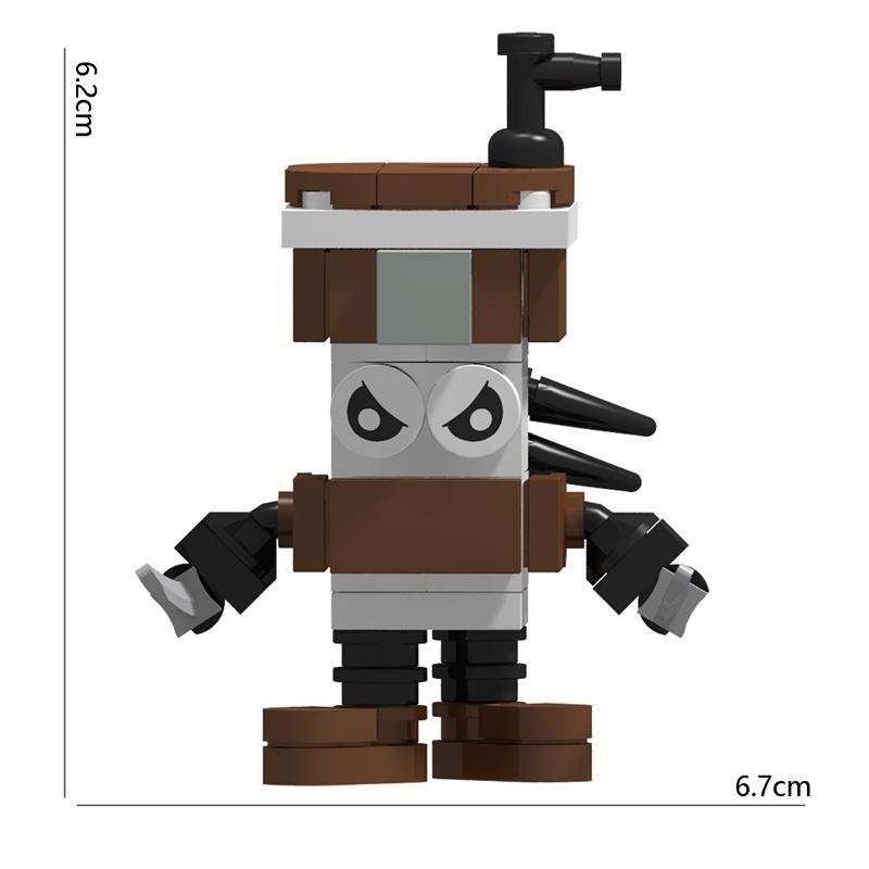 6pcs/set Tung Tung Tung Sahur And Tralalero Tralala Shark Series Building Blocks Brainrot Bricks DIY Toys For Boy Christmas Gift