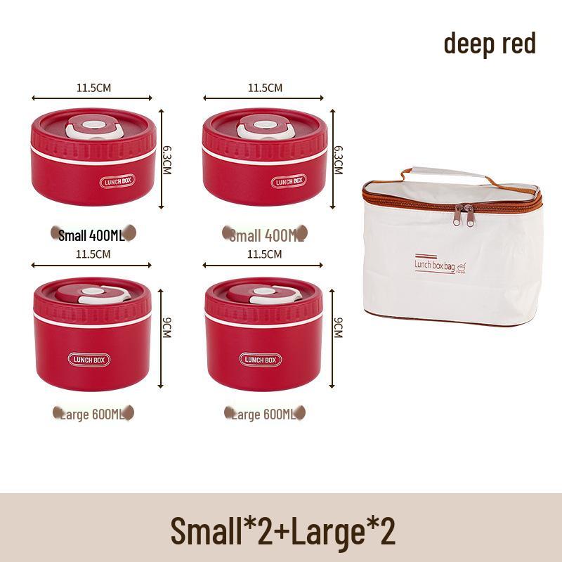 Round Multi-layer Stainless Steel Insulated Bento Box with Lid - Microwaveable Lunch Container for Office and Students.