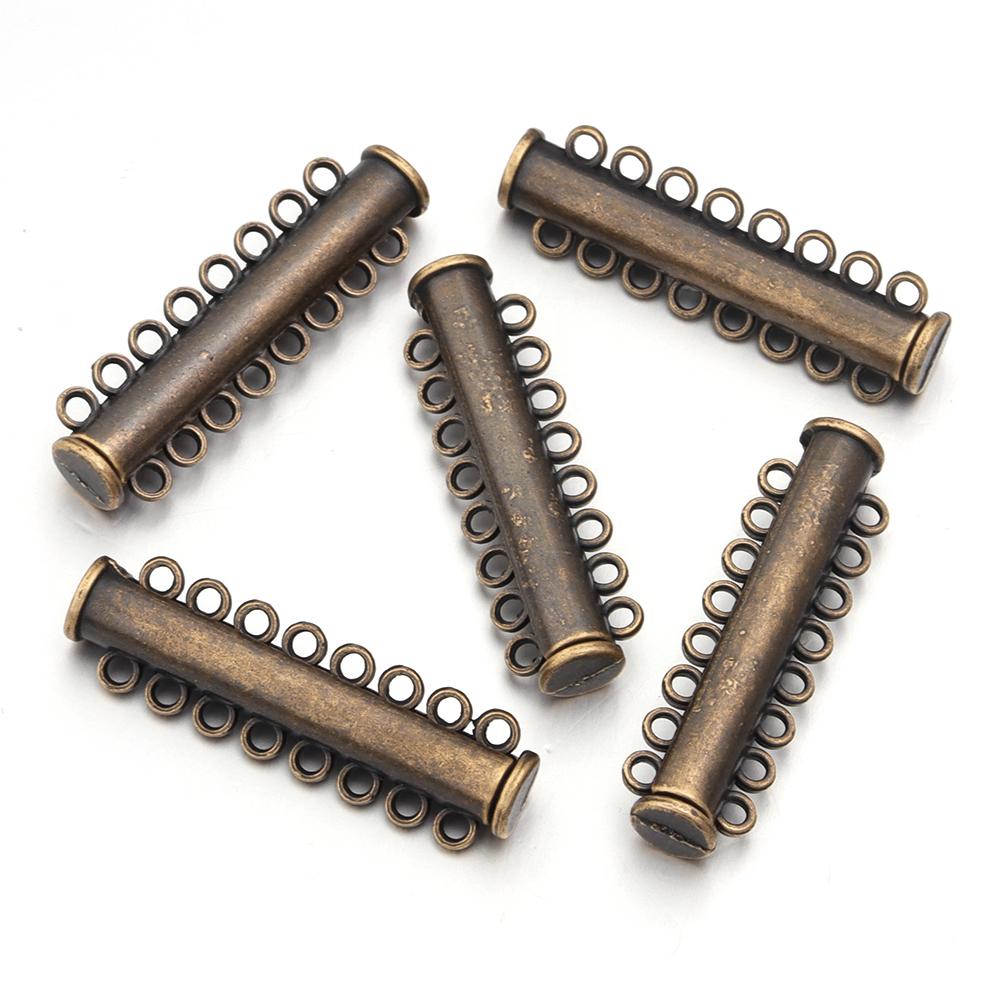 5Pcs 2/3/4/5/6/8 Holes Strong Magnetic Clasps Slide Tubes Lock Clasp Connectors DIY Bracelet Necklace Buckle Hook Jewelry Making