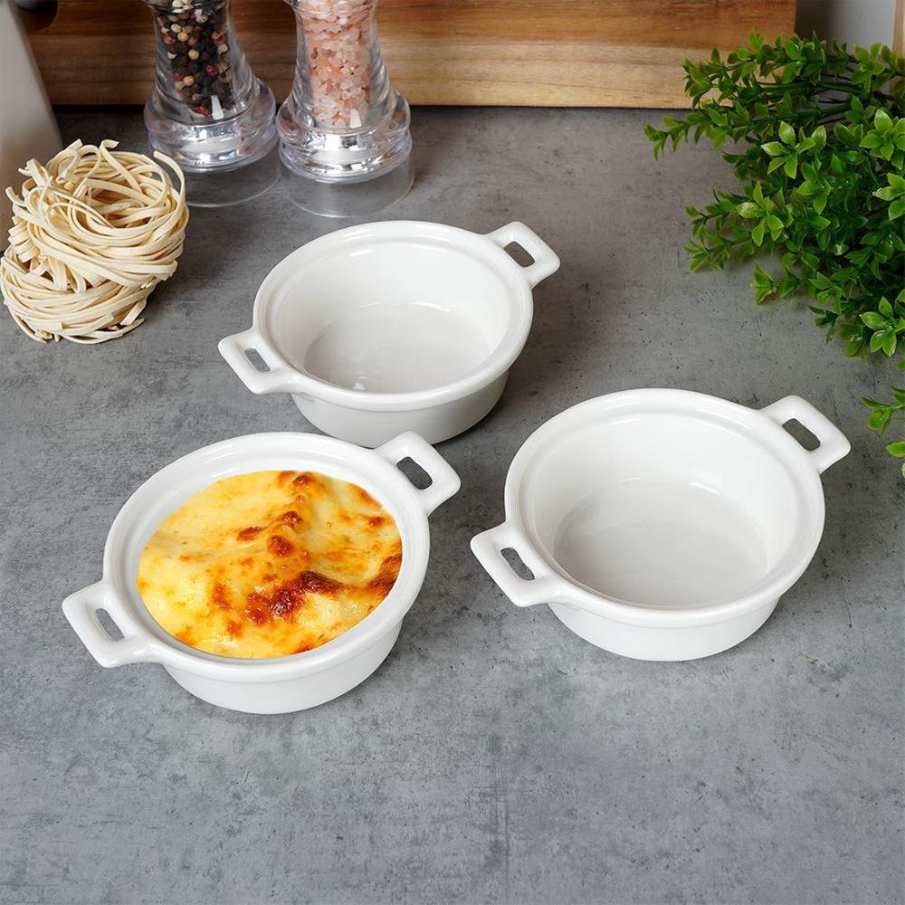 3X Naczynie Zapiekania Żaroodporne Miska Miseczka Kokilka Porcelanowa 130Ml