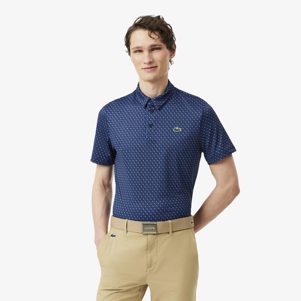 [Lacoste] Men s Golf AOP Short-Sleeve Polo Shirt DH4825-56G1CA 4