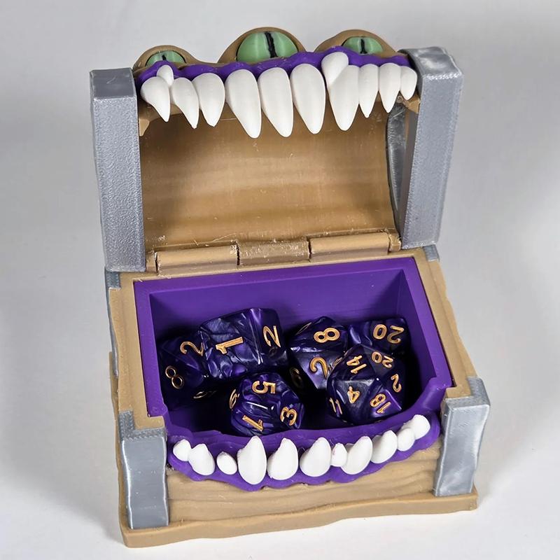 Dice Box Monster Horror Box 3D Printed Craft Decoration Jewelry Box Display Box Monster Treasure Desktop Storage Decoration