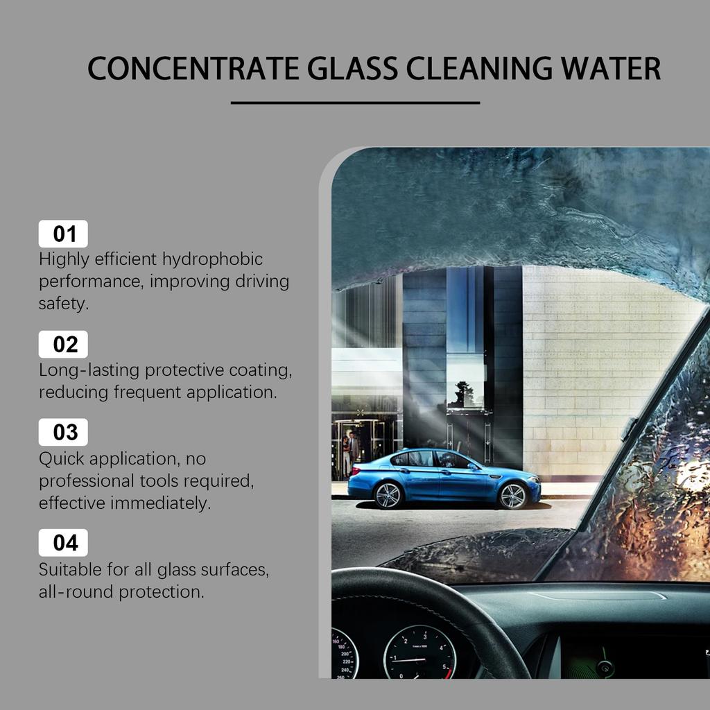 Car Windshield Oil Film Cleaner Powerful Concentrate Glass Cleaning Water Hydrophobic Glass Coating Car Detailing Tool